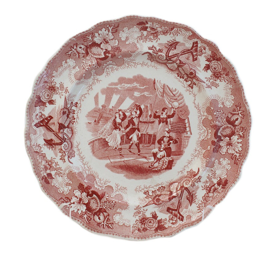 Exceptional 18th Century Staffordshire Soft Paste Red & White Plate