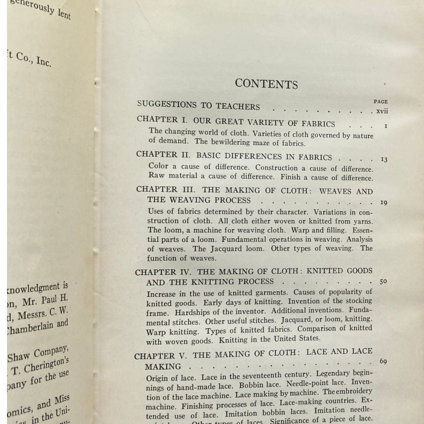 1920&#39;s University Text Book on Textiles