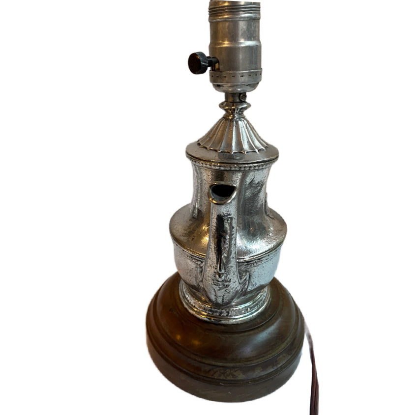 1940's Hotel Silver Coffee Pot Tabletop Lamp