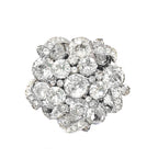 Signed 1940s Eisenberg pavé icing ribbon brooch with brilliant rhinestones in rhodium plating. Iconic vintage statement jewelry, highly collectible design.