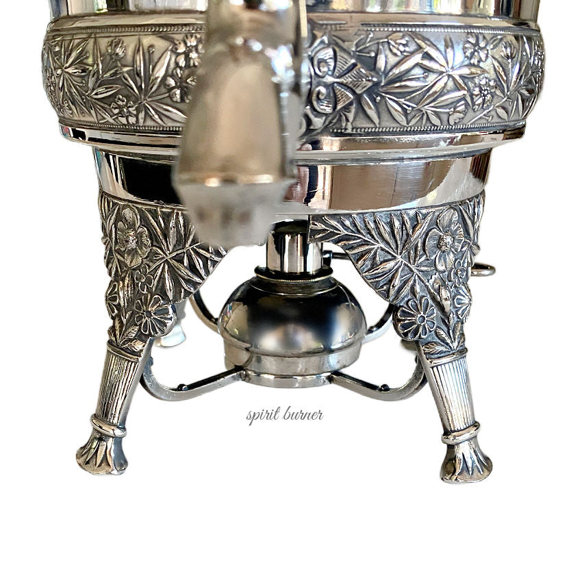 19th Century Aesthetic Design Silver Plated Tea Urn