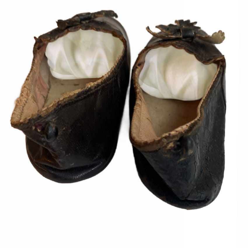 19th Century French Black Romantic Period Baby Shoes