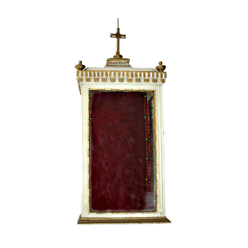 19th Century French Religious Reliquary Altar Shrine Corss