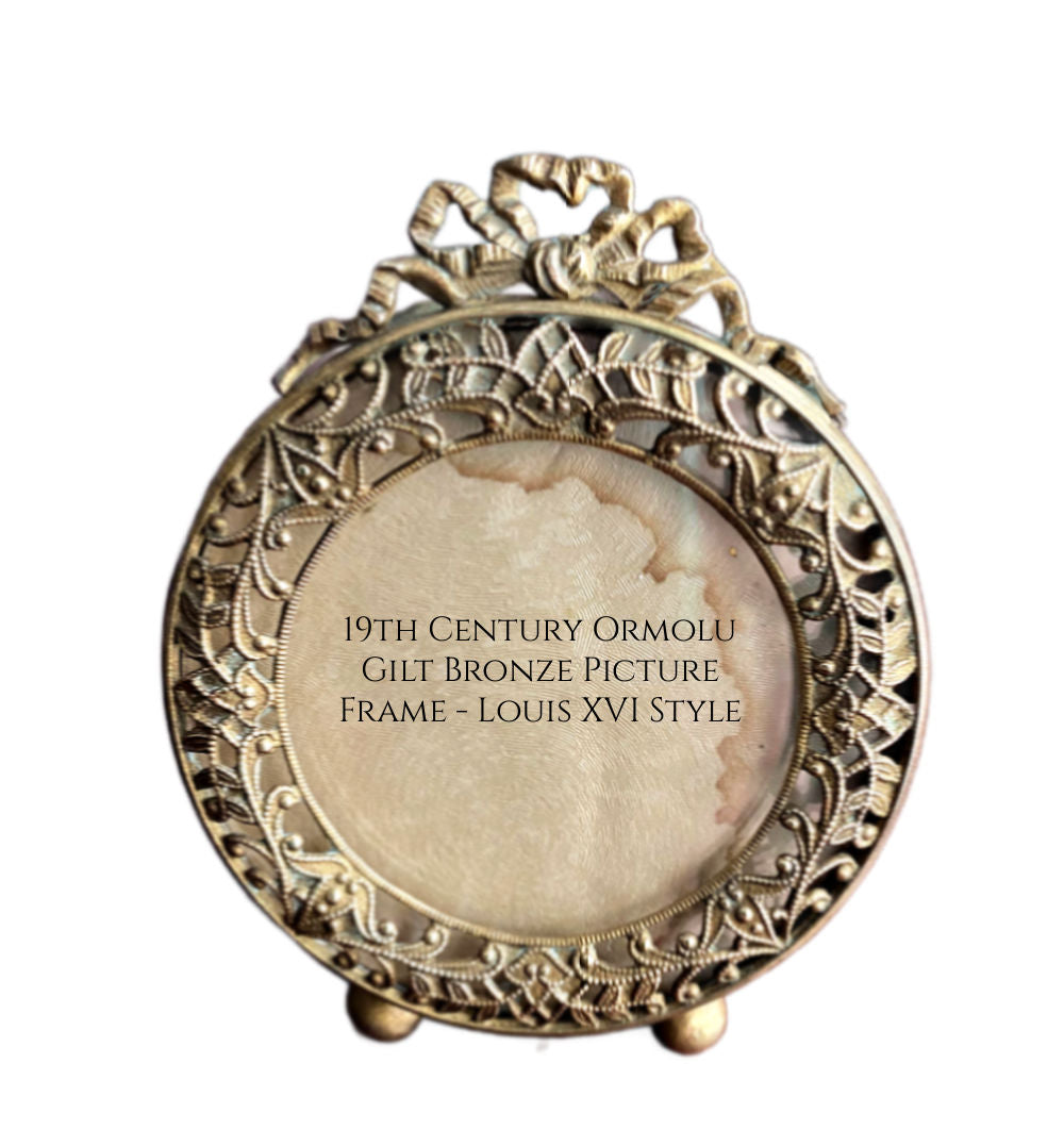 19th Century Ormolu Gilt Bronze Picture Frame - Louis XVI Style with leaf detail