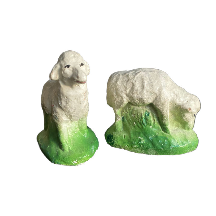 Vintage Antique Pair Of deals Chalkware Sheep