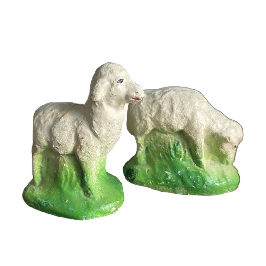 19th century French Chalkware Putz Sheep