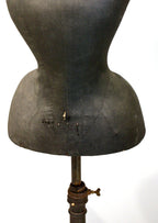 19th Century Antique French Wasp Waist Black Mannequin