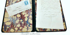 Napoleon III desk blotter in paper mache with mother-of-pearl floral inlay. Elegant folio design, collectible antique, perfect for refined writing desks.