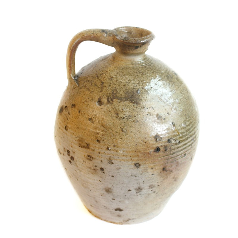 LARGE ANTIQUE FRENCH POTTERY  WALNUT OIL JUG