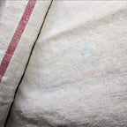 Close up showing natural age marks on 19th century French linen towel