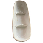 19th century French ironstone razor or toothbrush holder with decorative finial inside view