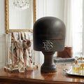 19th Century French Millinery Shop Hat Block with Sterling Silver Monogram