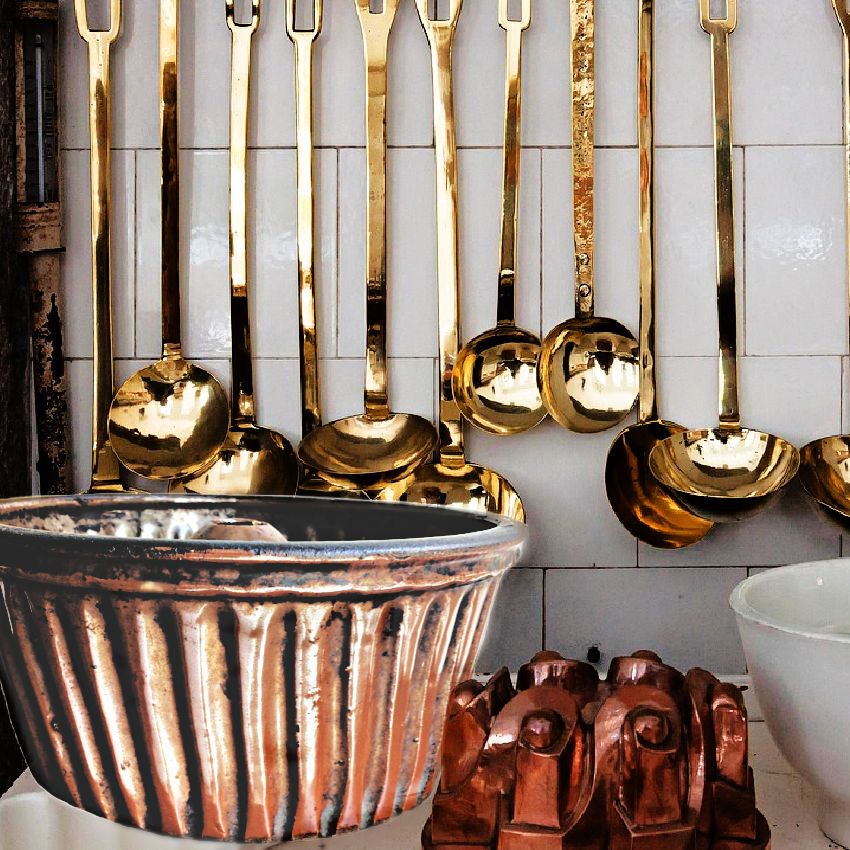 19th century French brown glazed pottery “moule a gateau” cake mold, circa 1850