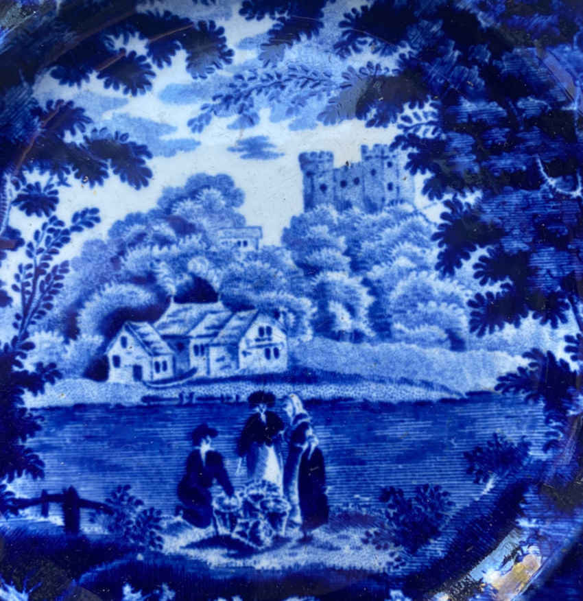 19th Century Historical Staffordshire Pearlware Plate Rochester Castle