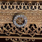Adjustable gilt brass book support on a 19th century French Napoleon III porte-livre gilt