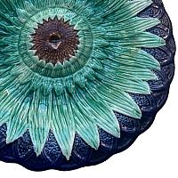 19th Century Victorian Majolica Sunflower Plate