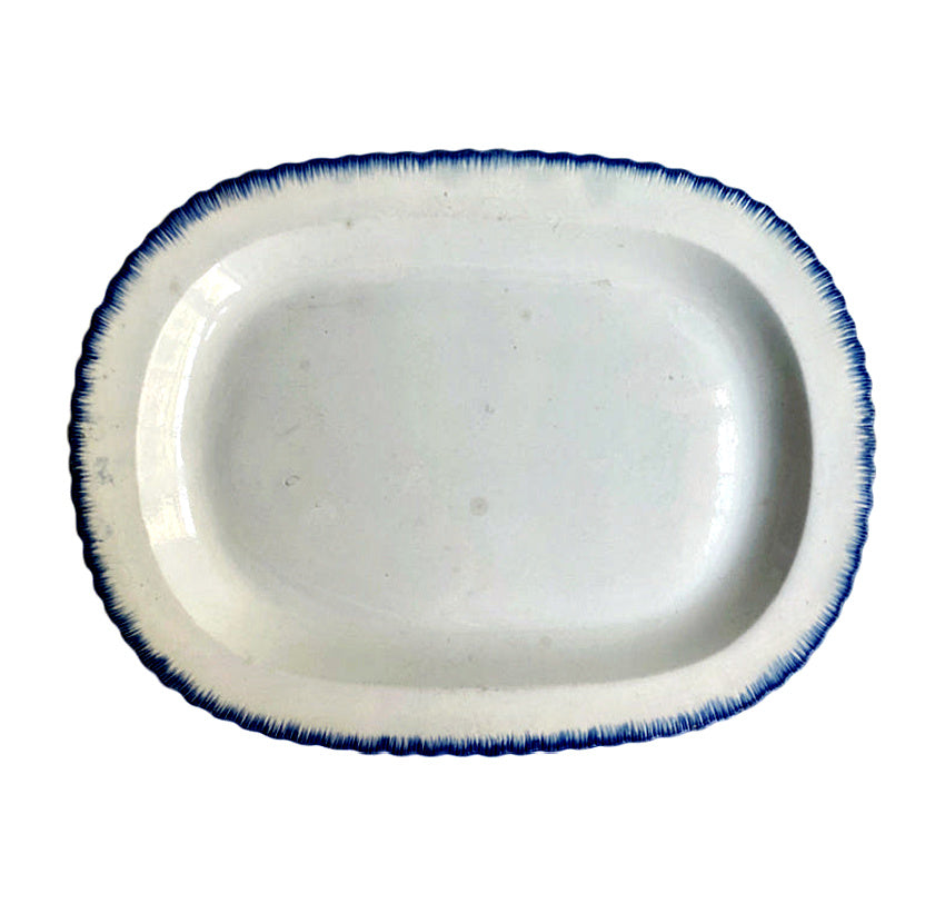 1820's English Georgian Pearlware Blue Edged Platter