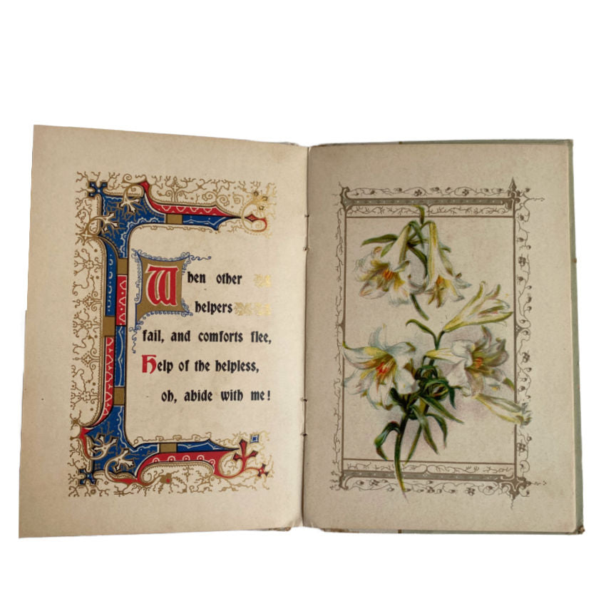 Antique Christian Book Abide with Me