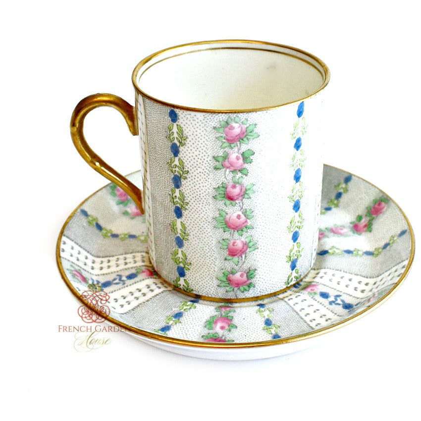 Vintage English Chintz Demitasse Cup &amp; Saucer