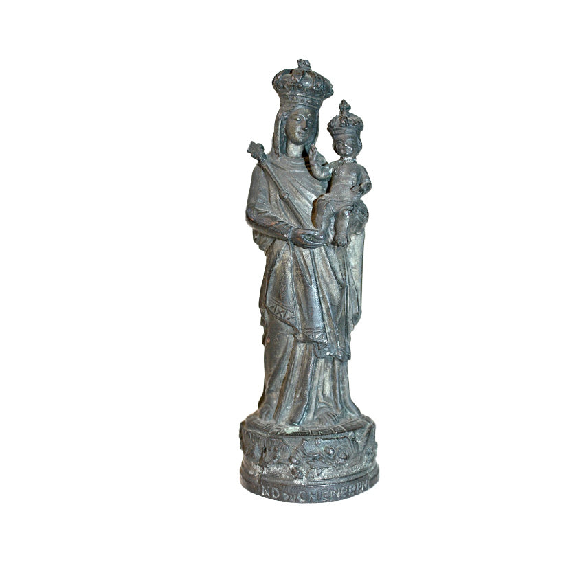 Antique French small madonna and child silver