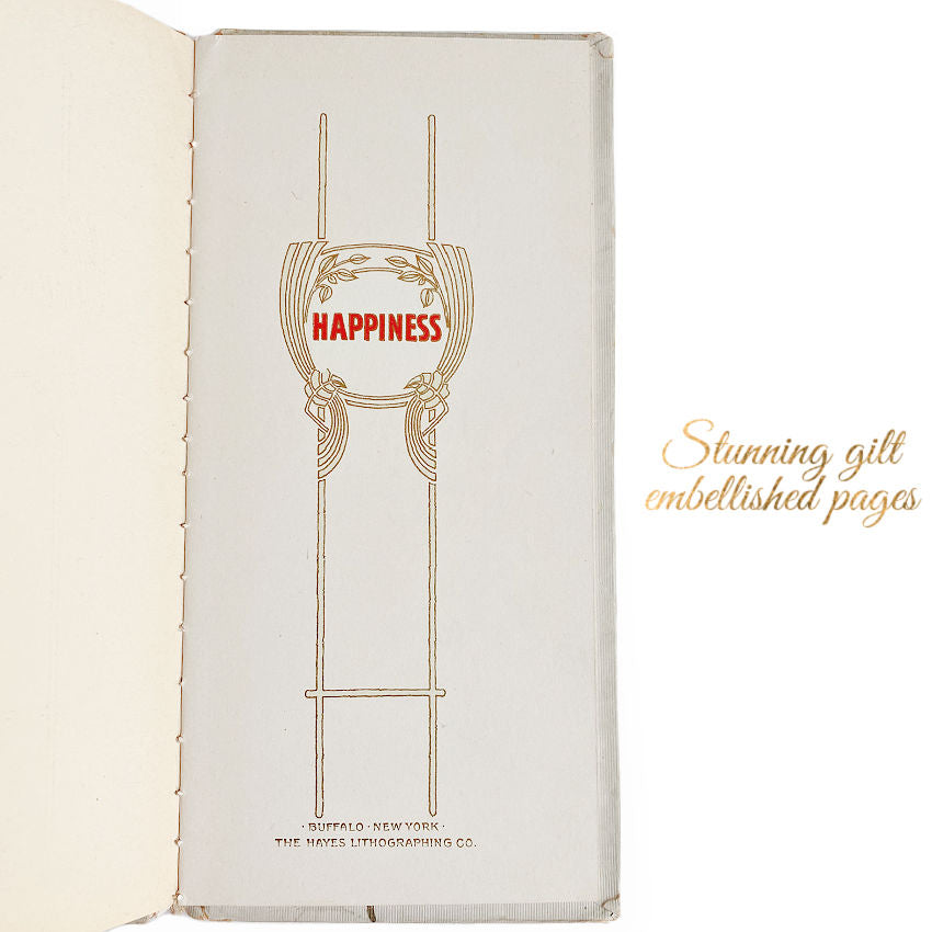 Art Nouveau Happiness Antique Poetry Book