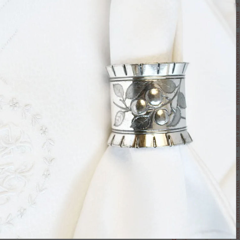 Antique Victorian Aesthetic Movement Napkin Ring Apples