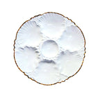 Beautiful white porcelain oyster plate by Porcelaine de Baudour, late 1940s