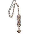 antique watch chain necklace, enameled watch chain, victorian enamel jewelry, antique filigree necklace, jewel toned antique jewelry, victorian statement necklace, antique chain necklace, heirloom jewelry, antique enamel necklace, collectible antique jewelry