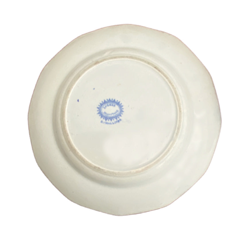 Mid 1800&#39;s Edward Challinor Pearlware Plate Blue and White Garden Scene