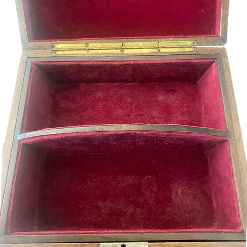 Antique English Mahogany Silverware Canteen with Fitted Drawer and Original Key, Circa 1900