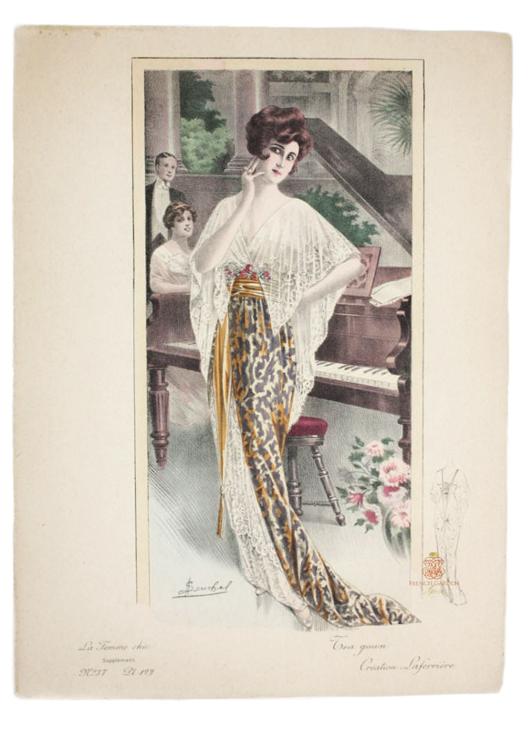 Tea Gown Creation Laferriere is a beauty, La Maison Laferriere, couturier, of Paris, was on Queen Alexandra&#39;s list of preferred royal couturiers since 1903. 