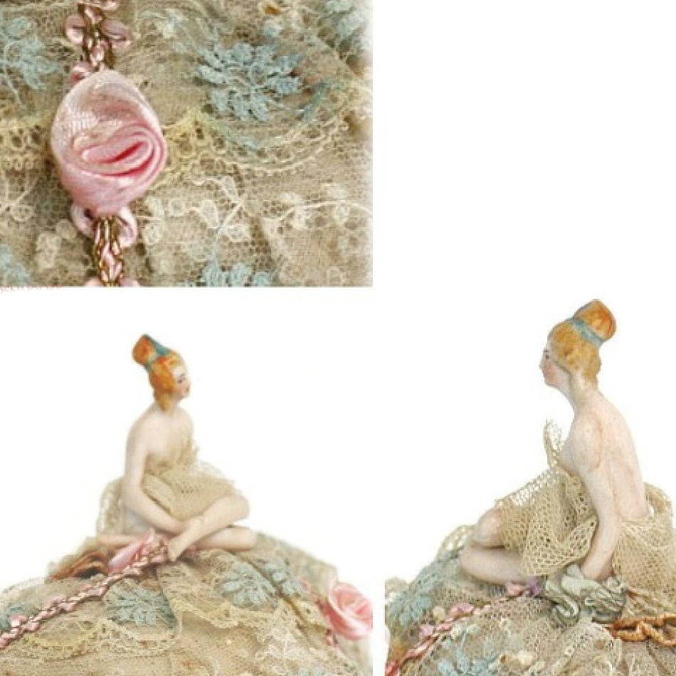 Rare Antique Bathing Beauty Half Doll Pincushion
