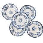 Sarreguemines Cérès Pattern Blue & White Dinner Plates, 1870s, Set of five