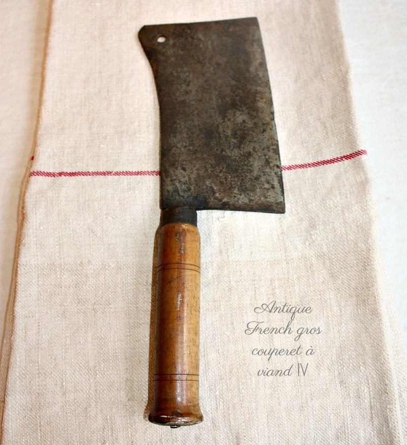 Antique French Chef's Cleaver - frenchgardenhouse