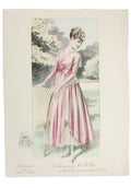 Exquisite color plate from the French Couturier Fashion magazine LA FEMME CHIC, printed in Paris, France in the very early 1900's.