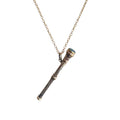 Antique gold-filled chatelaine pencil necklace with bloodstone end. A rare 19th-century writing accessory reimagined as jewelry.