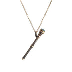 Antique gold-filled chatelaine pencil necklace with bloodstone end. A rare 19th-century writing accessory reimagined as jewelry.