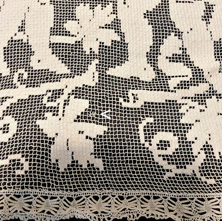 Antique French Handmade Cherub Lace