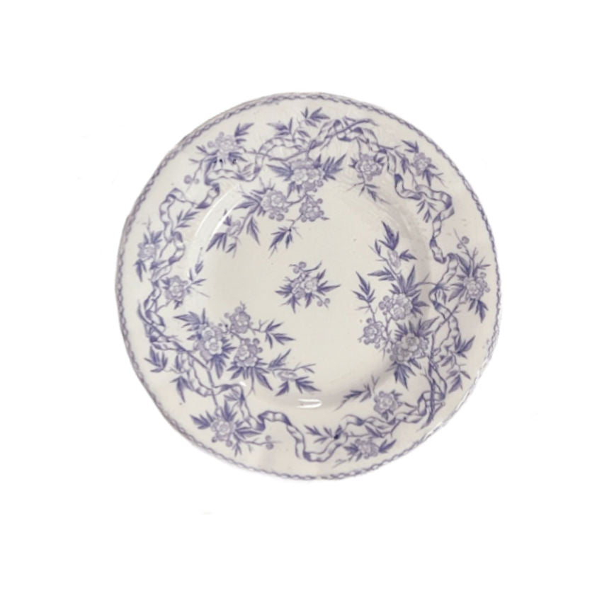 Antique French Lavender Purple Floral Luncheon Plates Set of 6