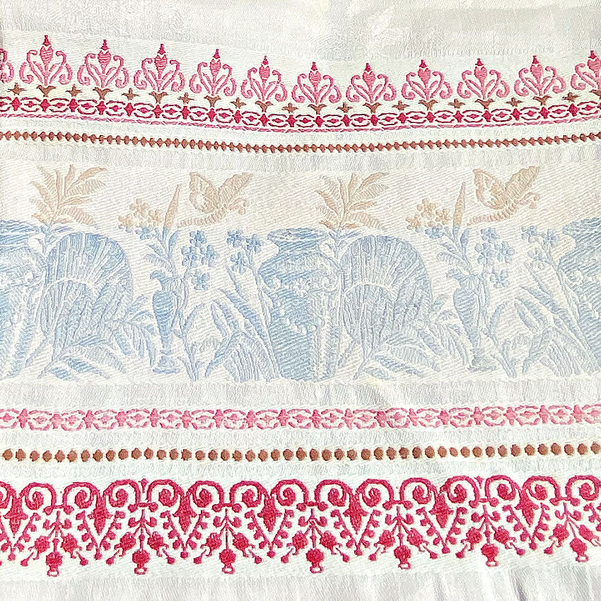 Antique French Heirloom Luxury Linen Damask Towel