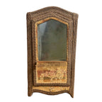 Exceptional antique French miniature sedan chair vitrine in silk and gilt, a rare display case with romantic presence for treasured keepsakes or curiosities.