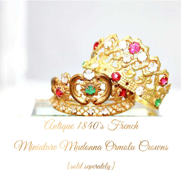 Glorious Antique French Santo&#39;s Crown, Petite Crown of Mary