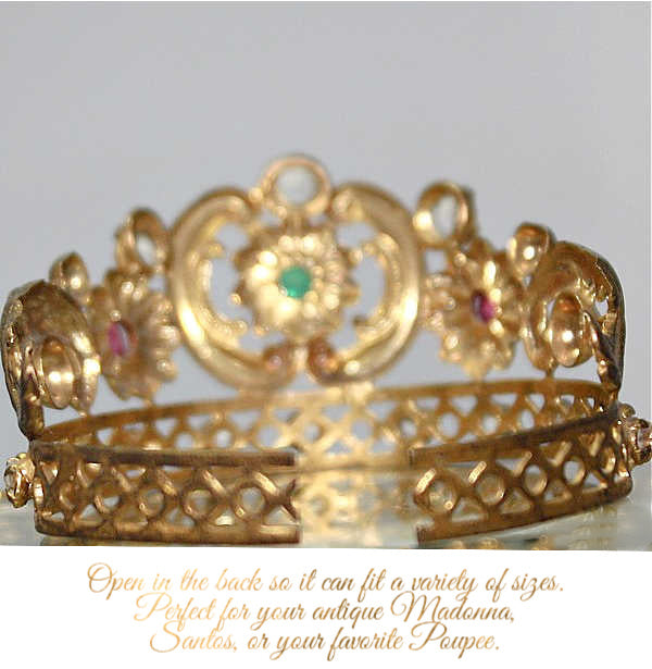 Glorious Antique French Santo's Crown, Crown of Mary, 1850's