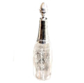 Antique French Hand Etched Floral & Sterling Silver Bottle