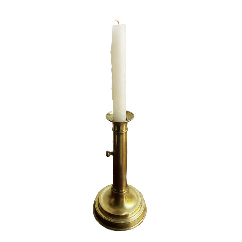 Antique English Brass Side-Eject Candlestick