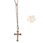 Parisian Atelier Opal Gold Slide & Antique Gold Cross Necklace