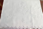 Antique hand embroidered towel,with lady cameo and roses