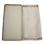 Antique lace linen handkerchief in box