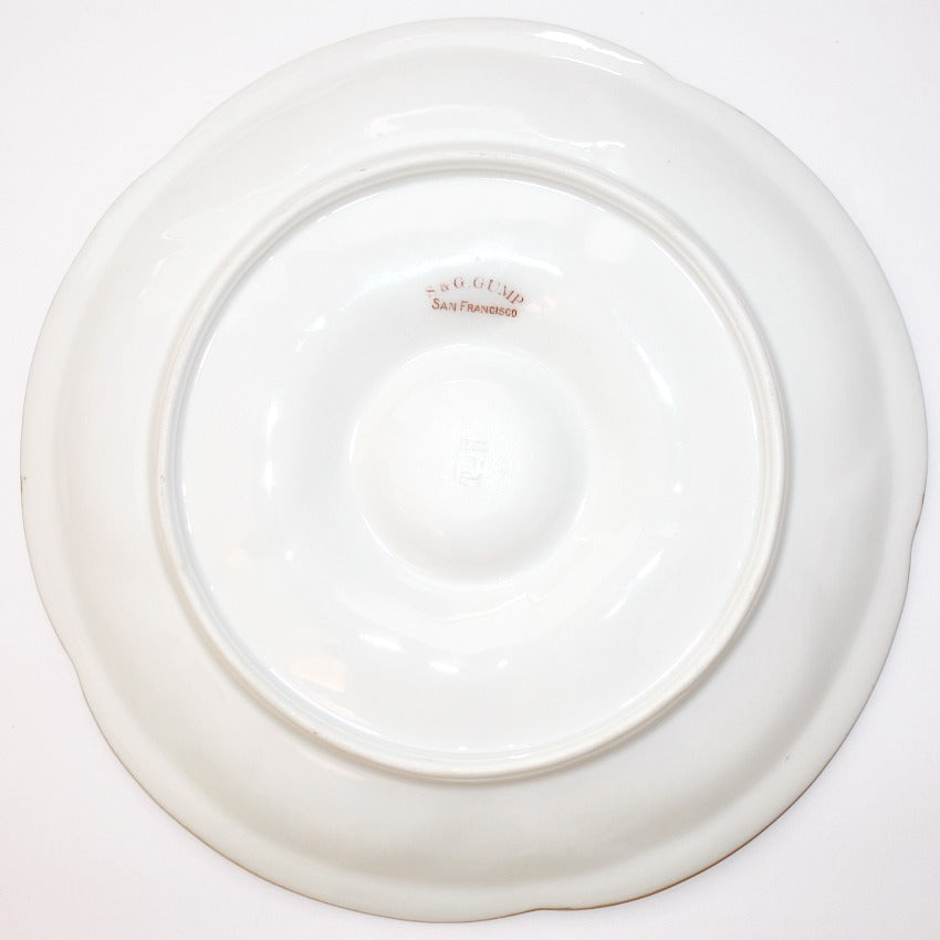 Antique Haviland white oyster plate marked for Gump San Franccisco early 1900