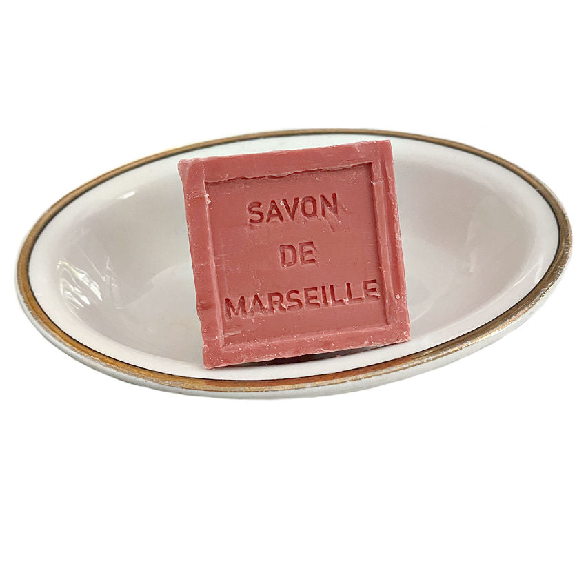 Antique Hotel Soap Dish and French Rouge Marseille Soap